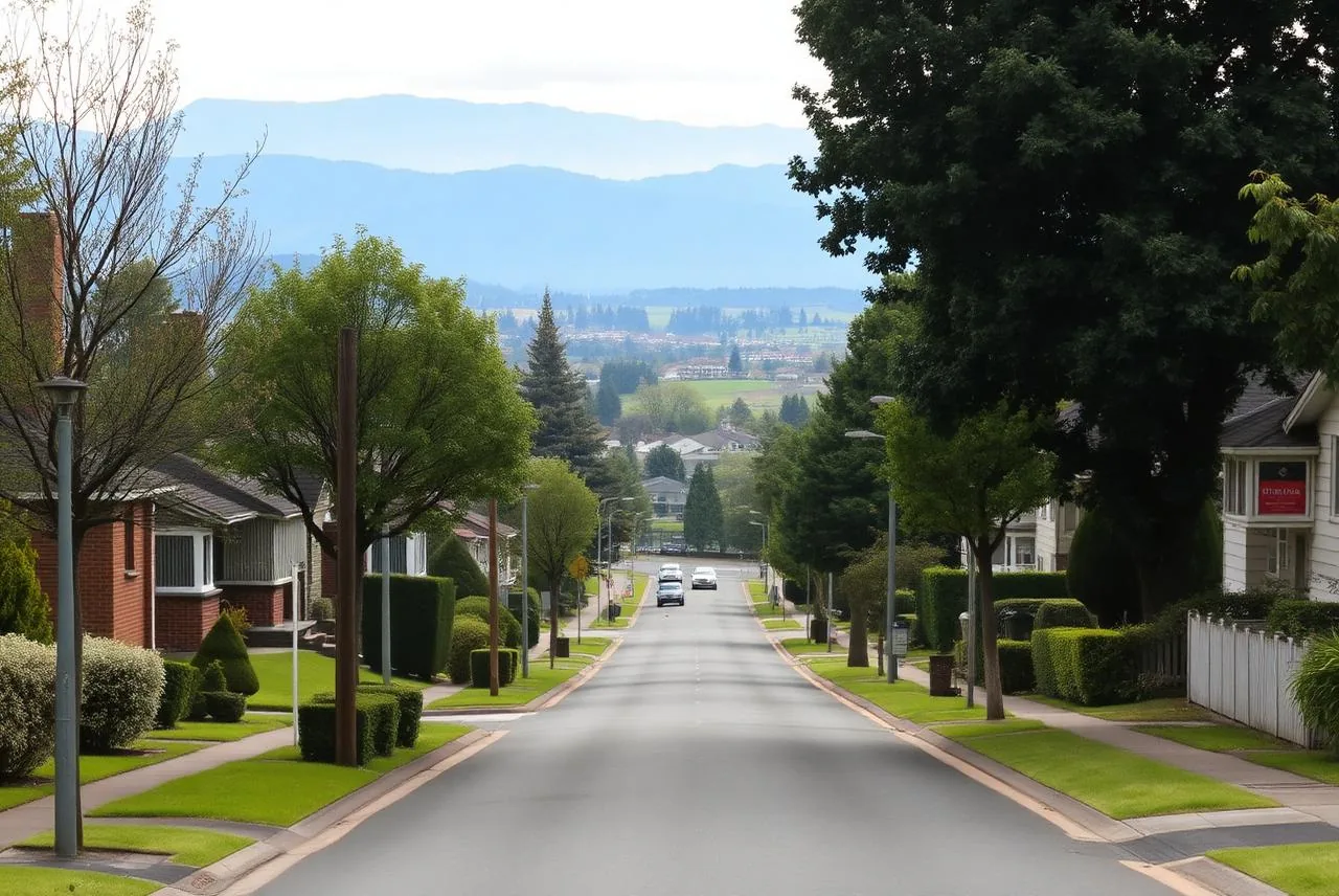 Business park and industrial buildings in the Hutt Valley, Wellington region